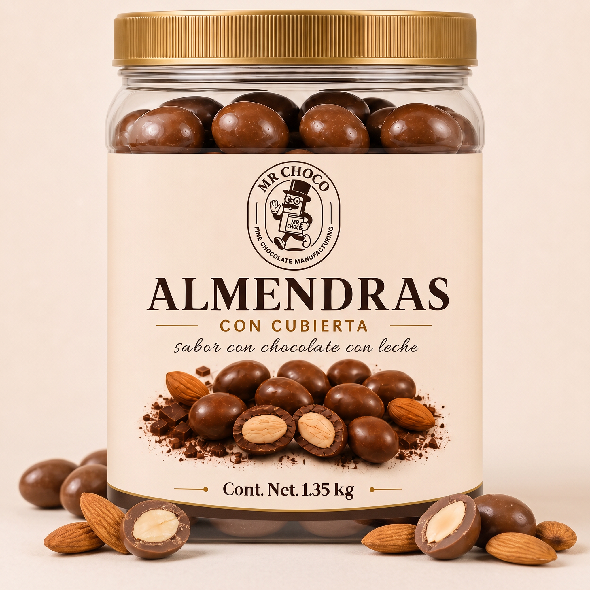 Almendras con Chocolate con Leche Bote 1.35 kg